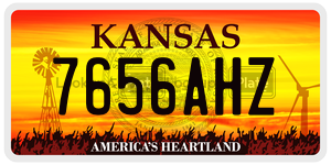 7656AHZ  license plate in KS