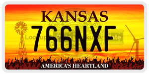 766NXF  license plate in KS
