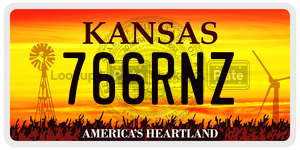 766RNZ  license plate in KS