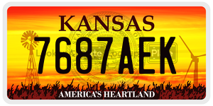 7687AEK  license plate in KS