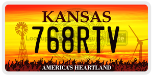 768RTV  license plate in KS