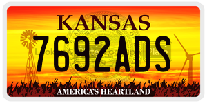 7692ADS  license plate in KS