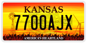 7700AJX  license plate in KS