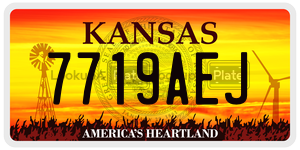 7719AEJ  license plate in KS