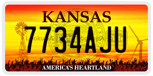7734AJU  license plate in KS