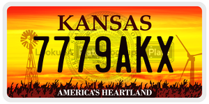 7779AKX  license plate in KS