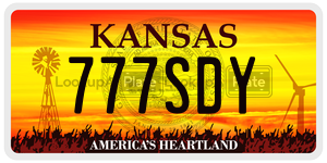 777SDY  license plate in KS