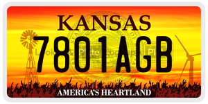 7801AGB  license plate in KS