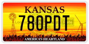 780PDT  license plate in KS
