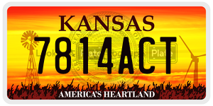 7814ACT  license plate in KS