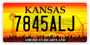7845ALJ  license plate in KS
