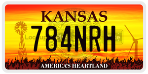 784NRH  license plate in KS