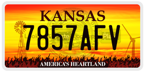 7857AFV  license plate in KS