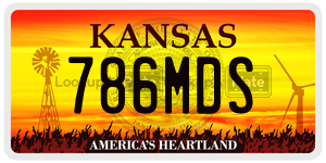 786MDS  license plate in KS