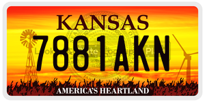 7881AKN  license plate in KS