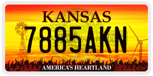 7885AKN  license plate in KS