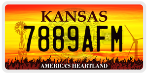 7889AFM  license plate in KS