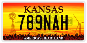 789NAH license plate in Kansas
