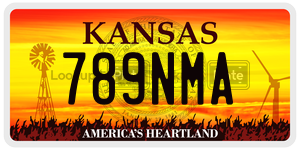 789NMA  license plate in KS