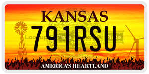 791RSU  license plate in KS