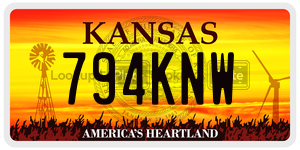 794KNW license plate in Kansas