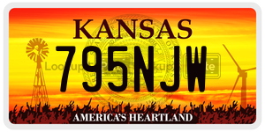 795NJW  license plate in KS