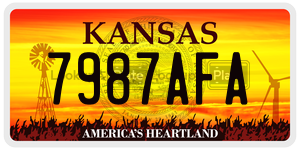 7987AFA  license plate in KS