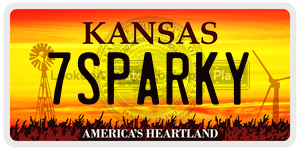 7SPARKY  license plate in KS