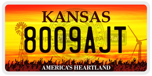 8009AJT  license plate in KS