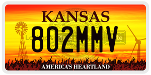 802MMV  license plate in KS