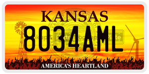 8034AML  license plate in KS