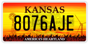 8076AJE  license plate in KS