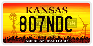 807NDC  license plate in KS