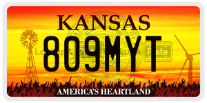 809MYT  license plate in KS