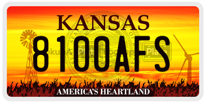 8100AFS  license plate in KS