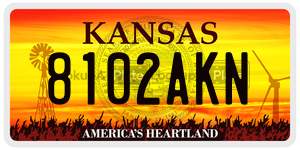 8102AKN license plate in Kansas