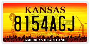8154AGJ  license plate in KS