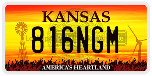 816NGM  license plate in KS