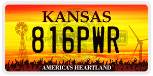 816PWR license plate in Kansas