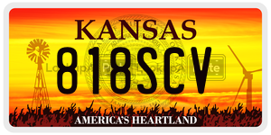 818SCV  license plate in KS