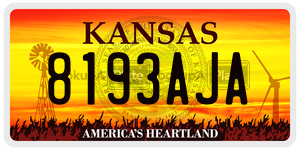 8193AJA  license plate in KS