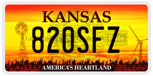 820SFZ  license plate in KS