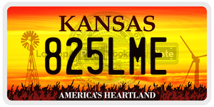 825LME  license plate in KS