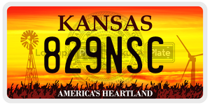 829NSC  license plate in KS