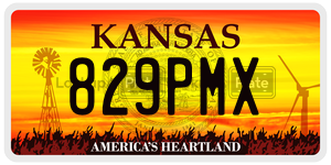 829PMX  license plate in KS