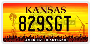 829SGT  license plate in KS