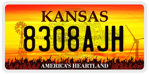 8308AJH  license plate in KS