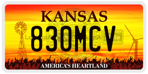 830MCV  license plate in KS