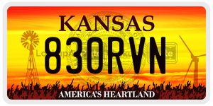 830RVN  license plate in KS