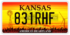 831RHF  license plate in KS